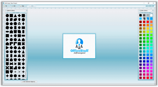 Capture d'écran du logiciel de logo AAA