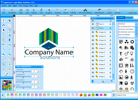 screenshot of logosmartz software