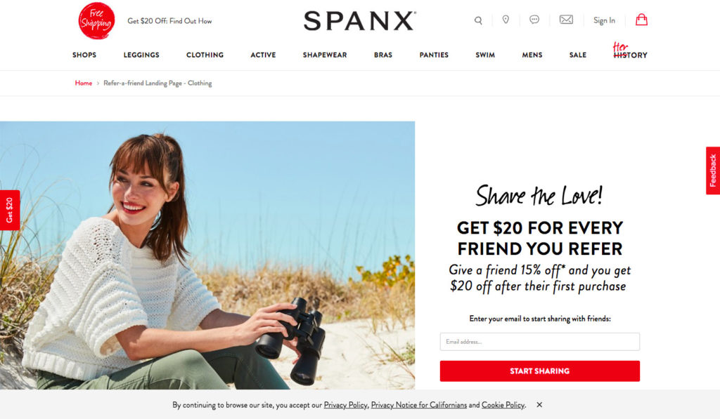 spanx refer a friend discount