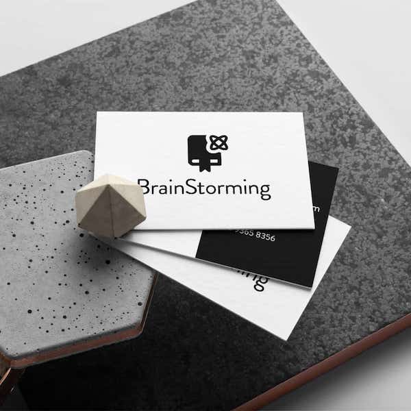 tech logo business card mockup