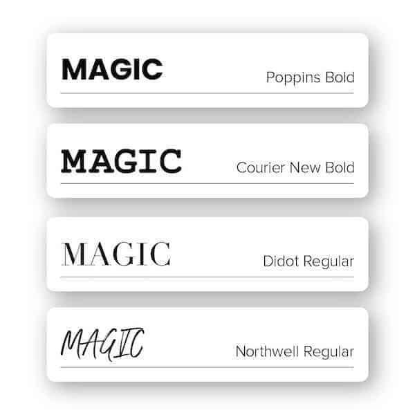 Fonts for jewelry logos