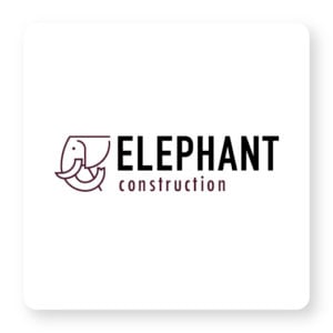 elephant logo de construção