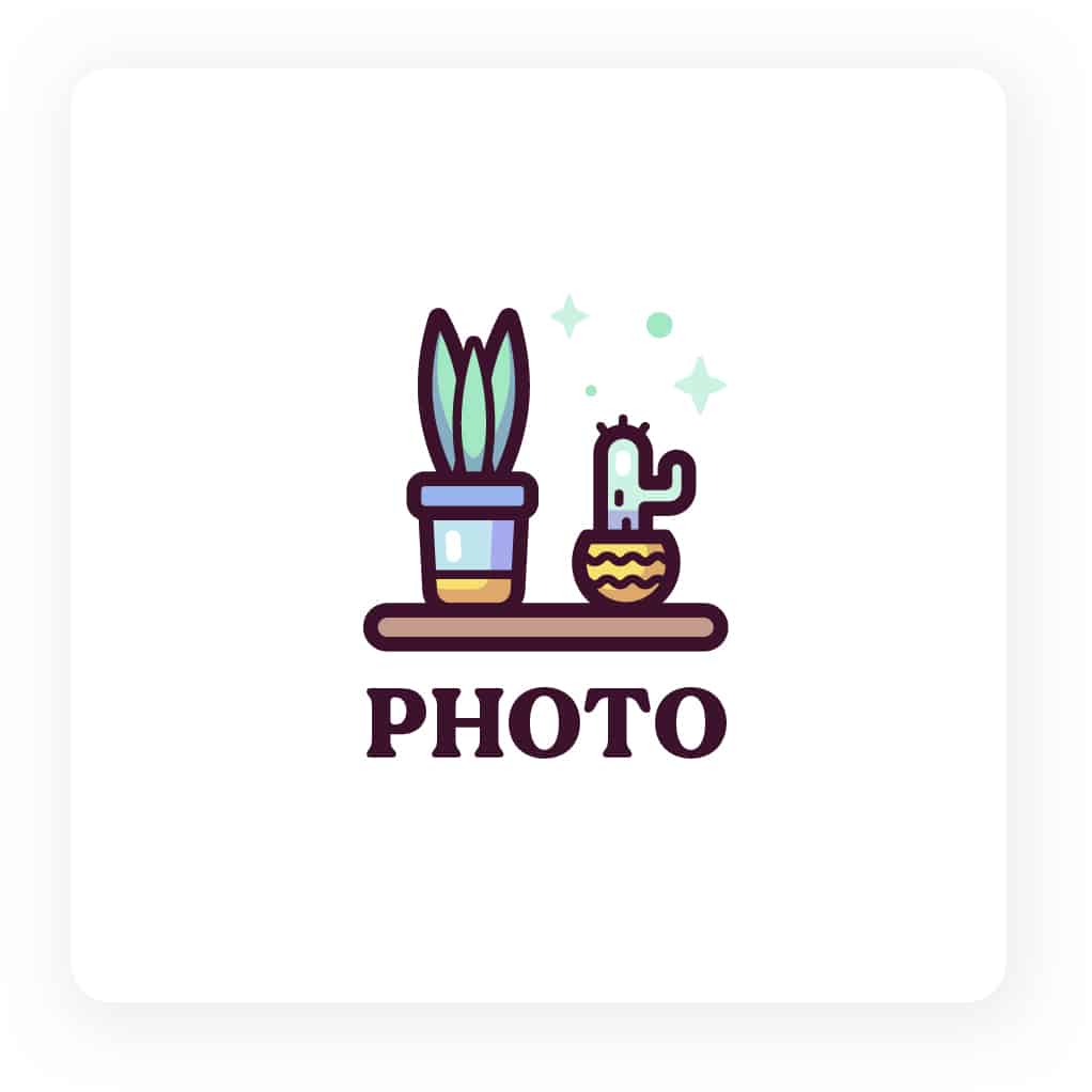 photography logo with nature elements