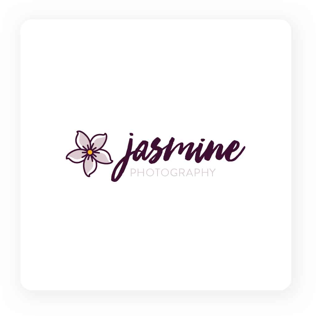 photography logo with flower icon
