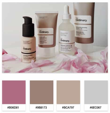skin care brand color palette
