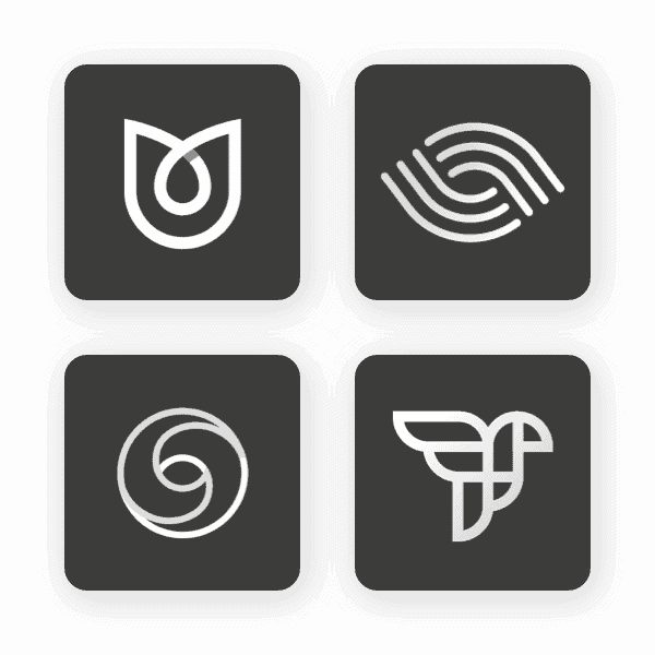 icons for black and white logos