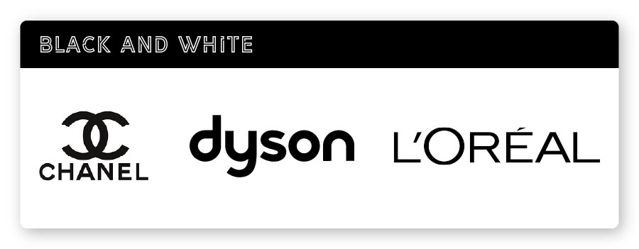 Black and white logos