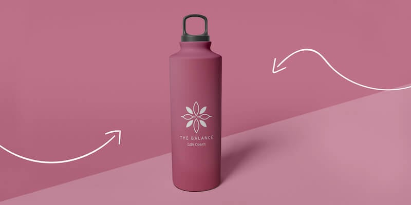 Branded water bottle example