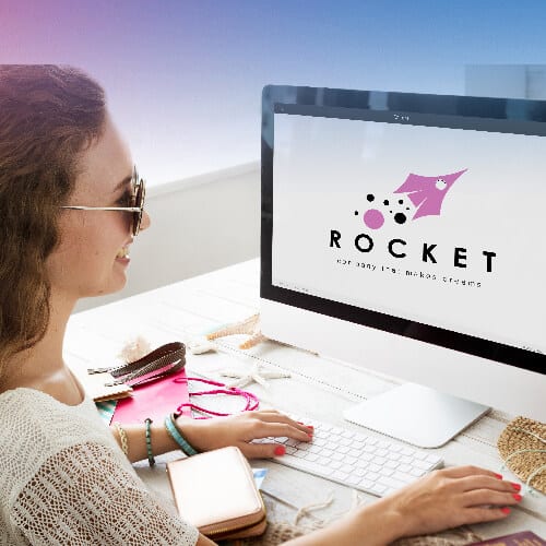 Woman creating a logo for her startup