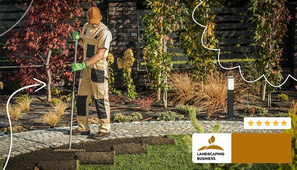 man doing landscaping