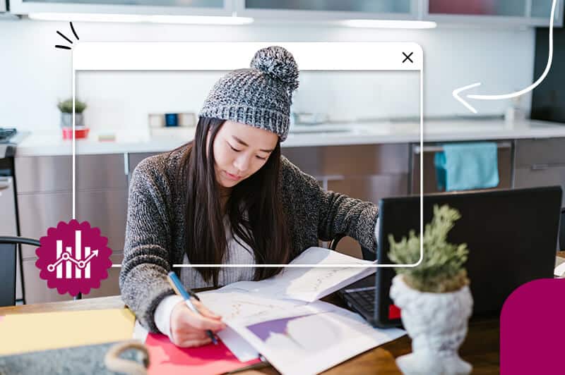 asian woman studying