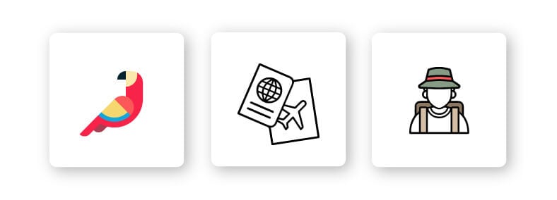 Travel agency logo icons
