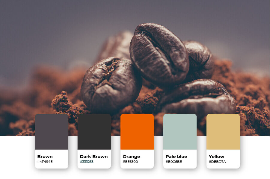 Color palette for coffee logos