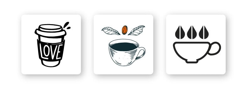 Icon examples for coffee logos