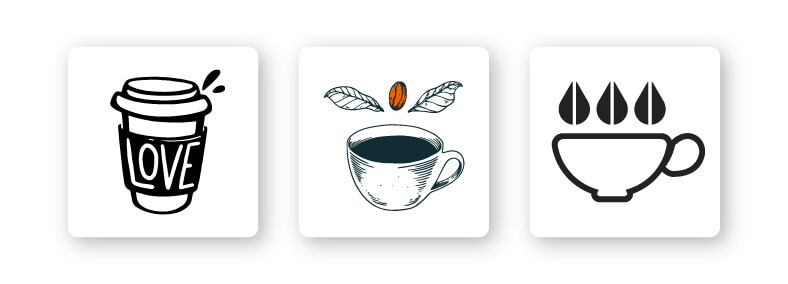 Icon examples for coffee logos