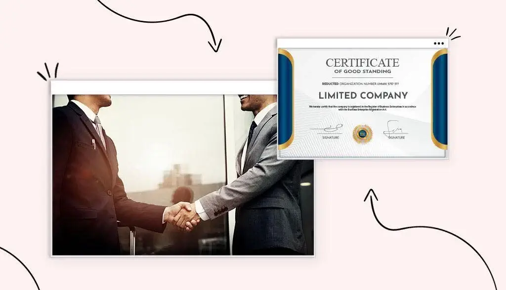 Header certificate of good standing