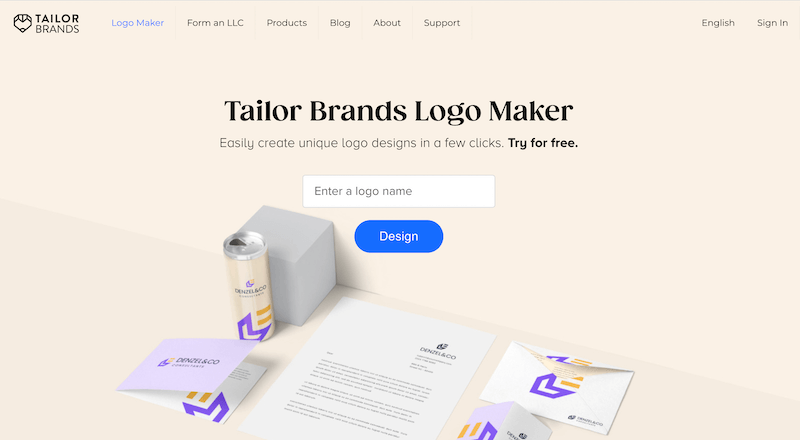 Tailor Brands logo maker