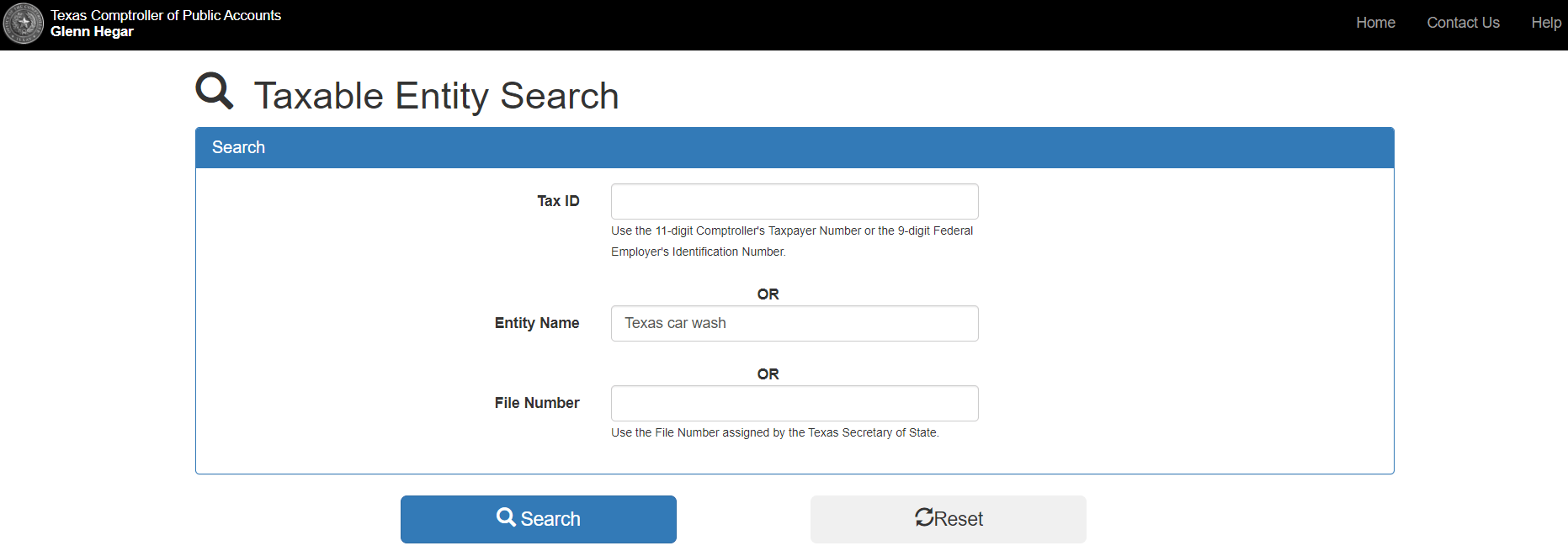 Entity Box Example How To Do a Business Entity Search in Texas: Detailed Guide
