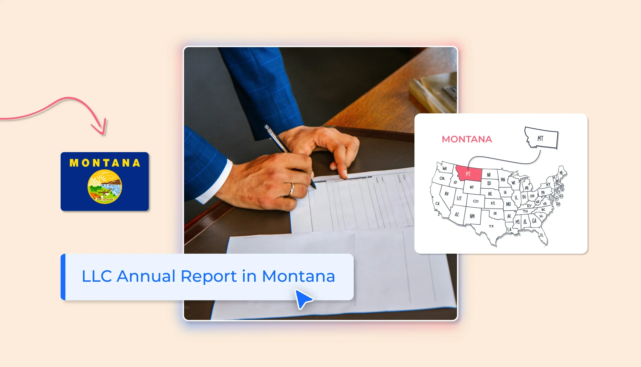 Montana LLC annual report states map