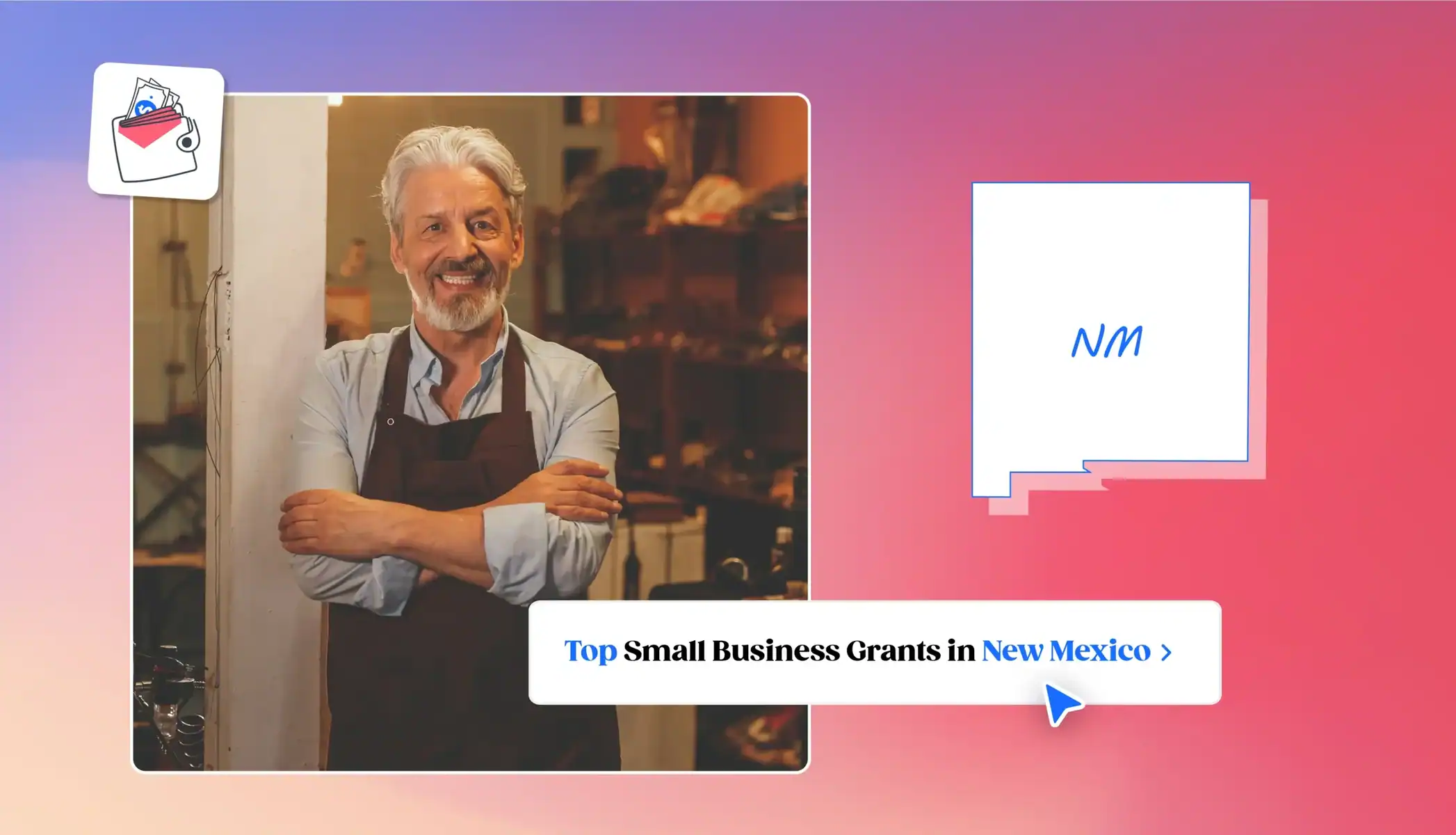 Small business owner in New Mexico New Mexico state map