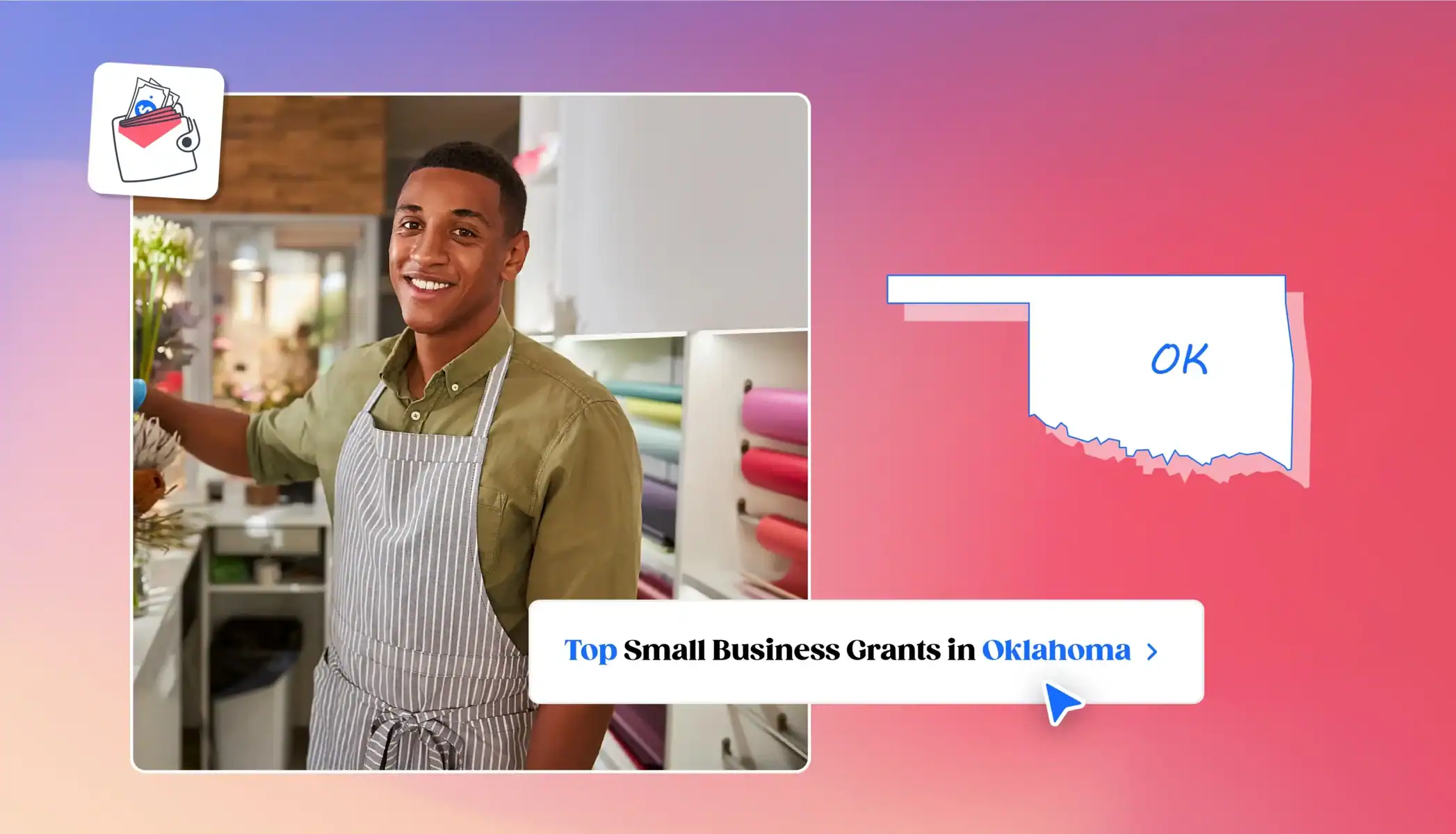Small business owner in Oklahoma Oklahoma state map