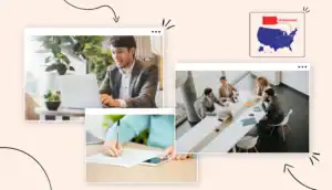Pennsylvania business license costs business man with a laptop hand blue shirt signing form meeting room business with people sitting in a table