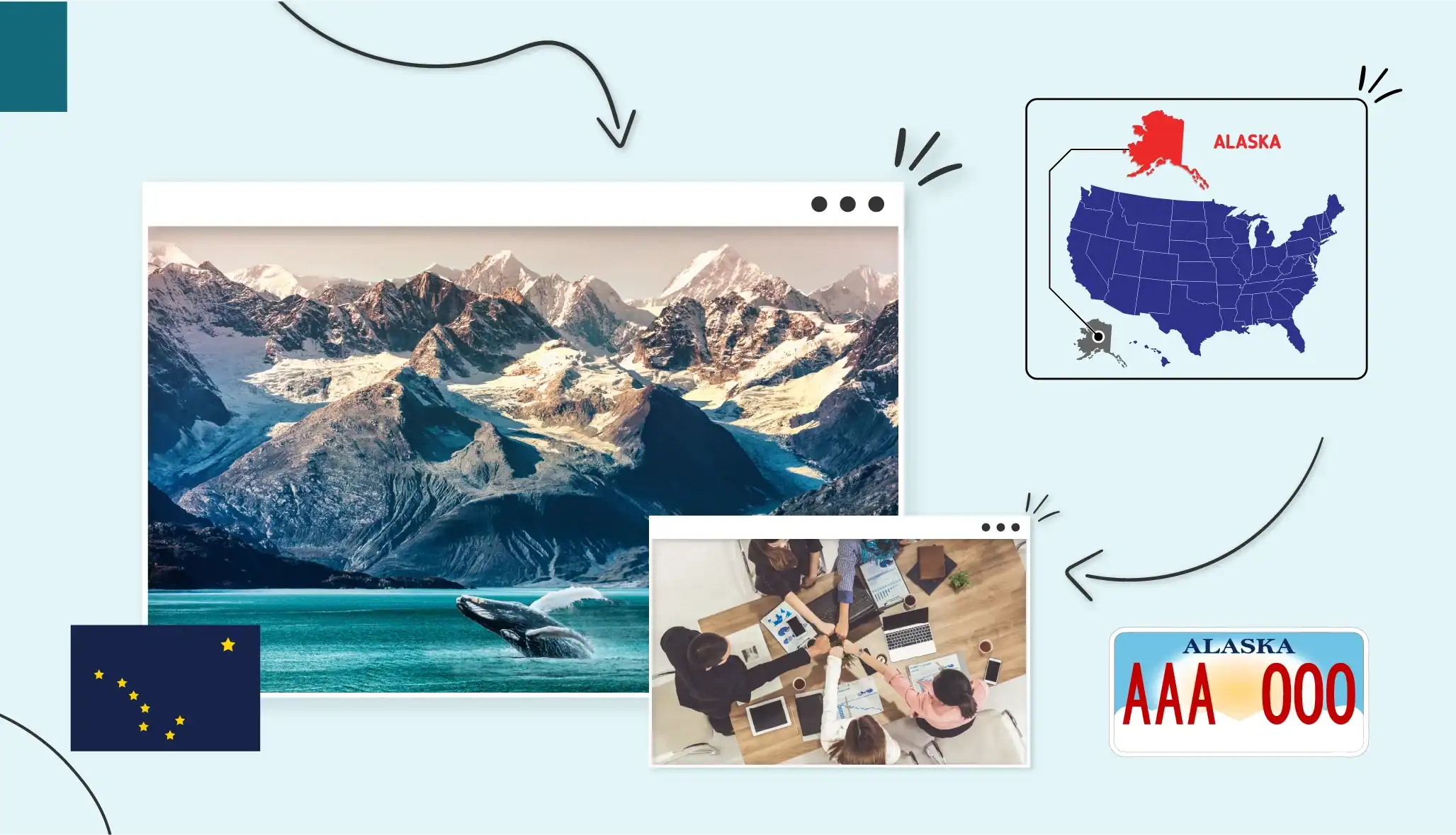 Small business owners sitting around a table in Alaska