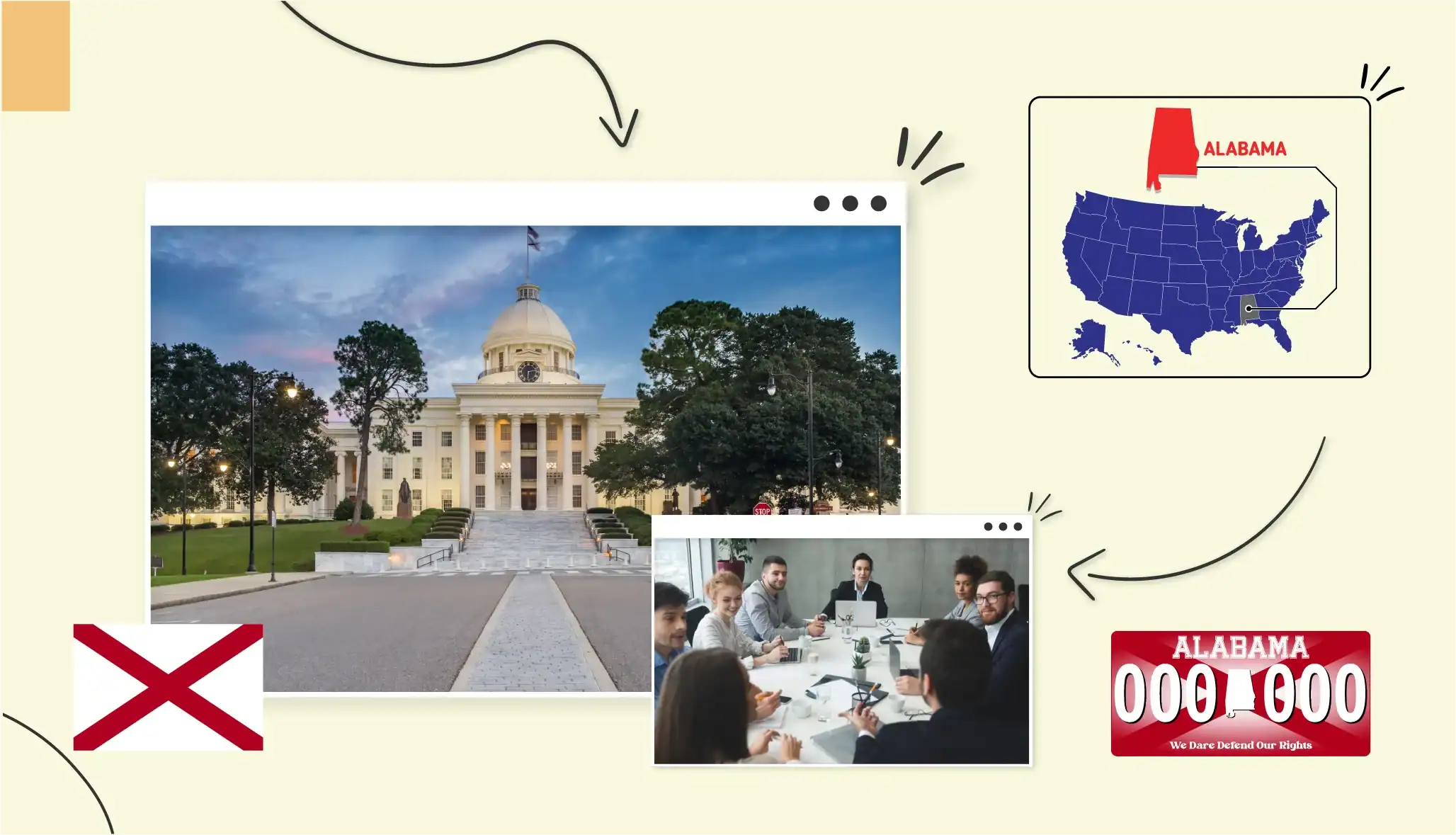 Small business owners sitting at a table in Alabama