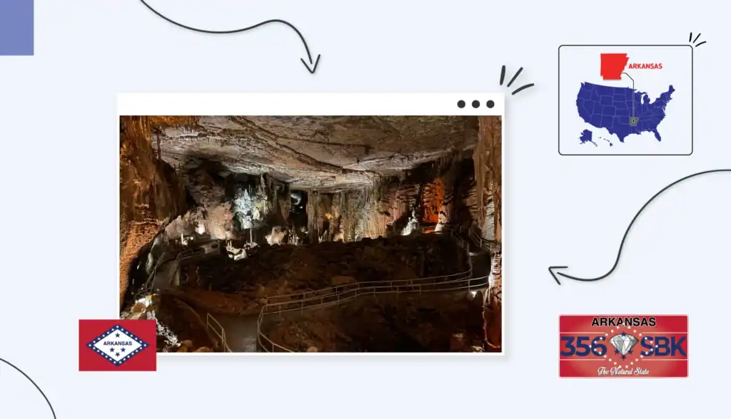 A rocky cave system with a walkable path in Arkansas