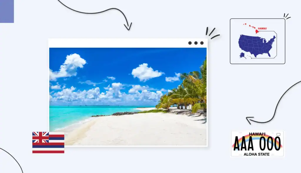 Scenic view of a sandy beach and clear blue water in Hawaii