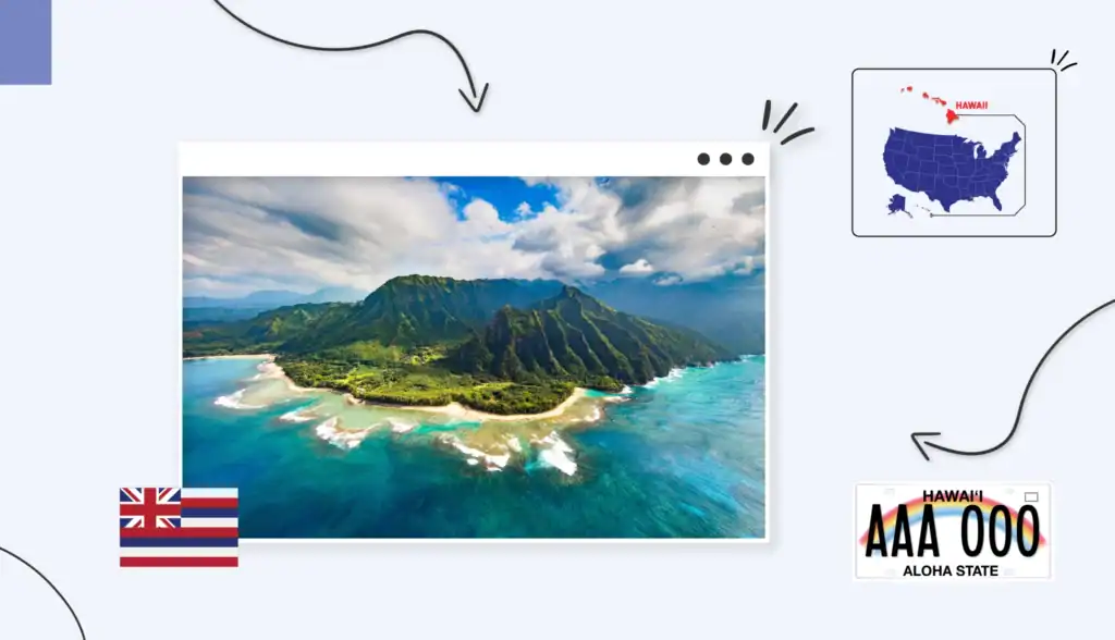 Scenic aerial view of an island Hawaii 