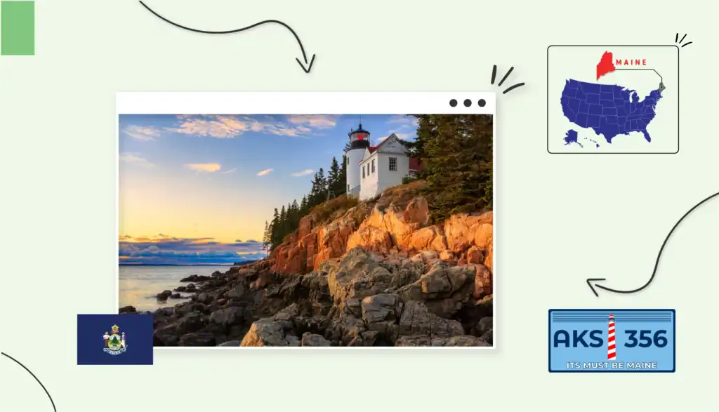Scenic views of Maine coastal town 
