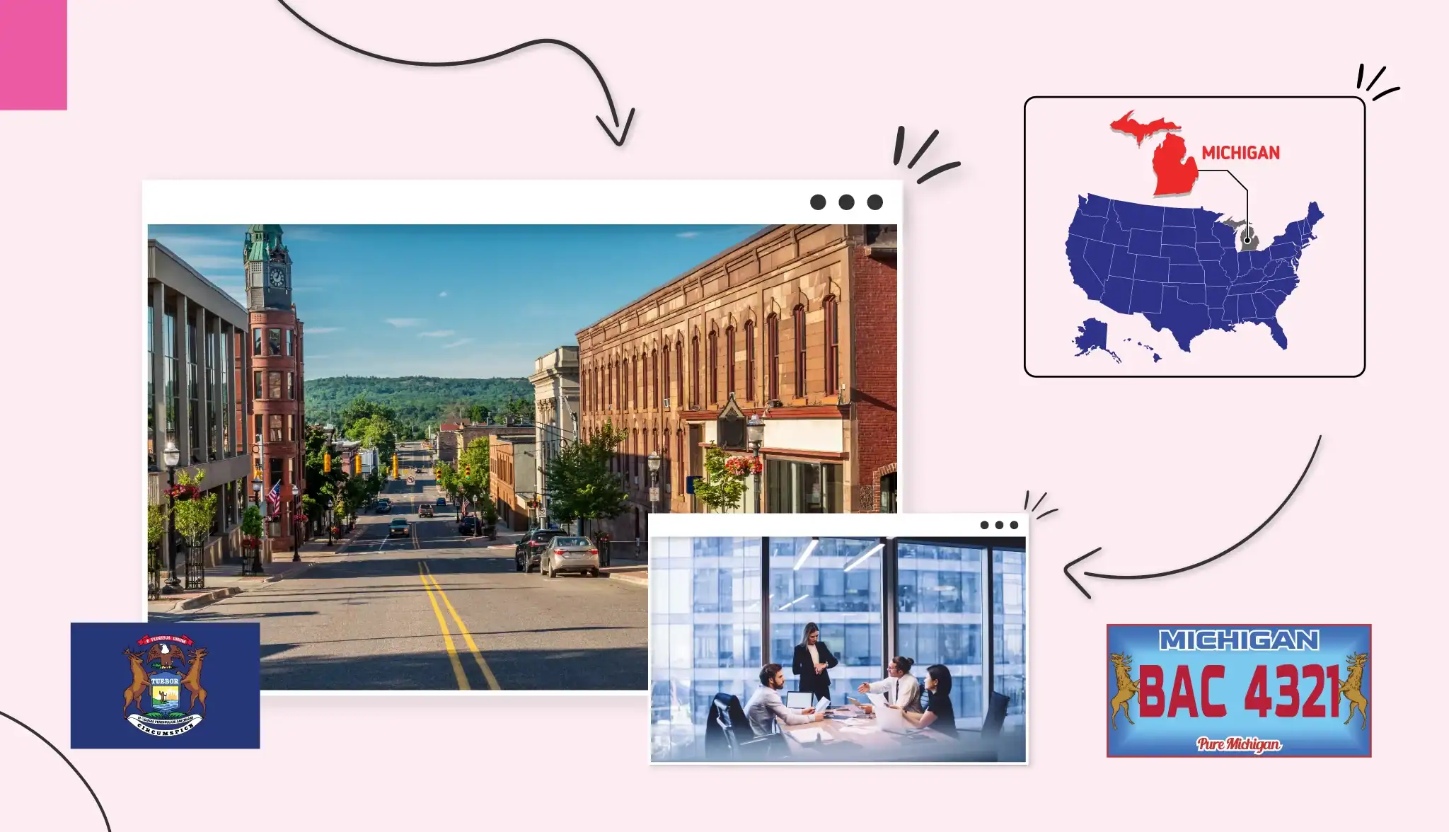 Small business owners around a table in Michigan