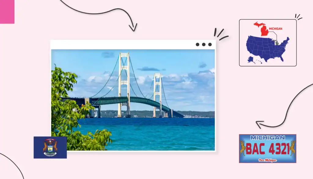 Scenic view of a bridge in Michigan