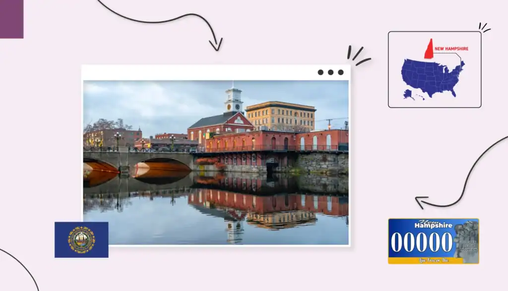 Scenic view of a town in New Hampshire on the water