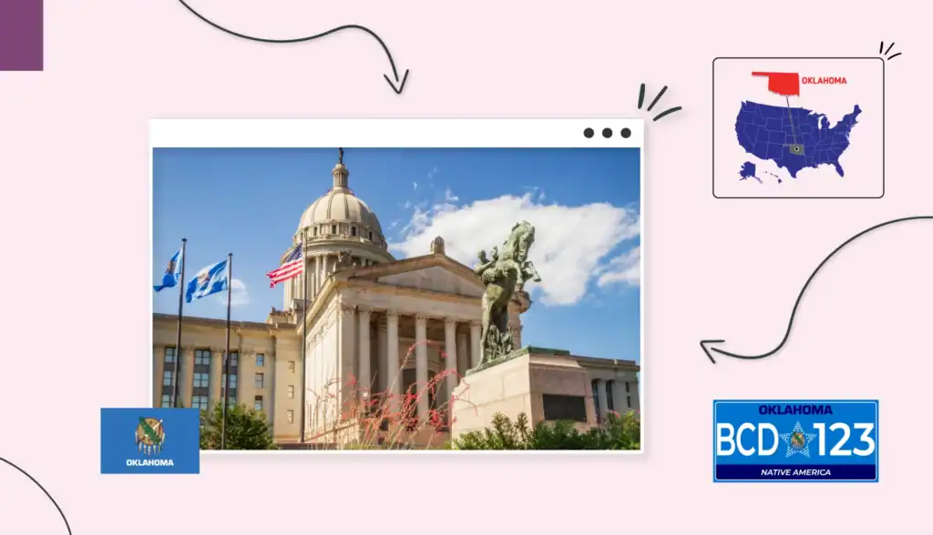 View of Oklahoma's state capitol building from outside