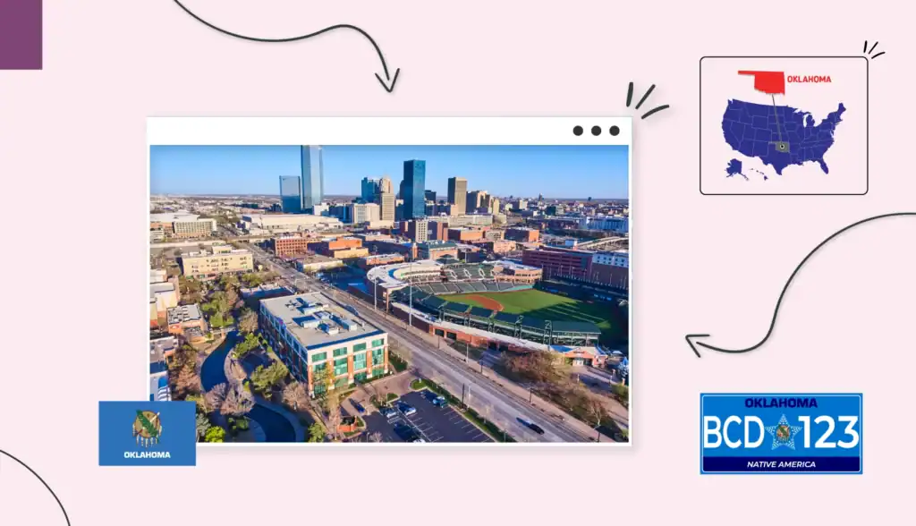 Aerial view of city in Oklahoma