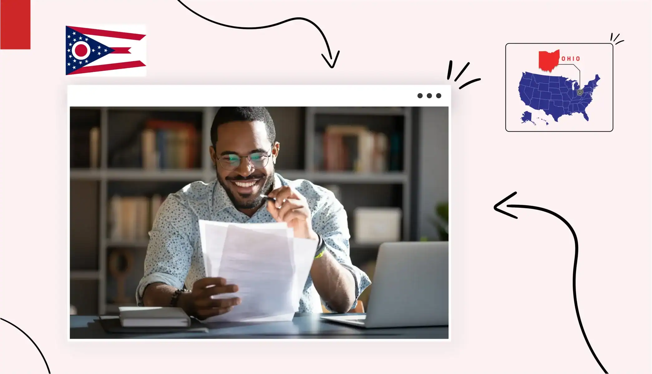 Small business owner reviewing business license costs in Ohio