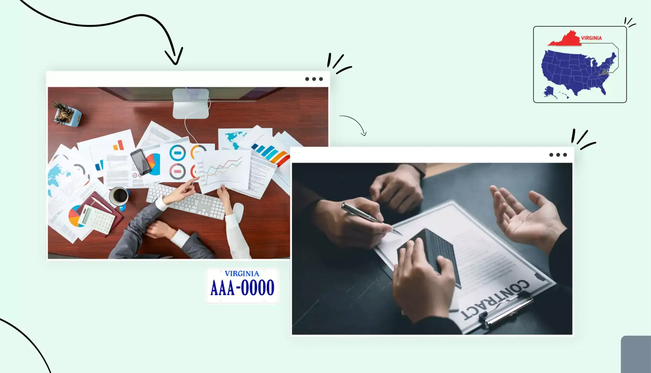 Small business owners calculating costs of business licensing in Virginia