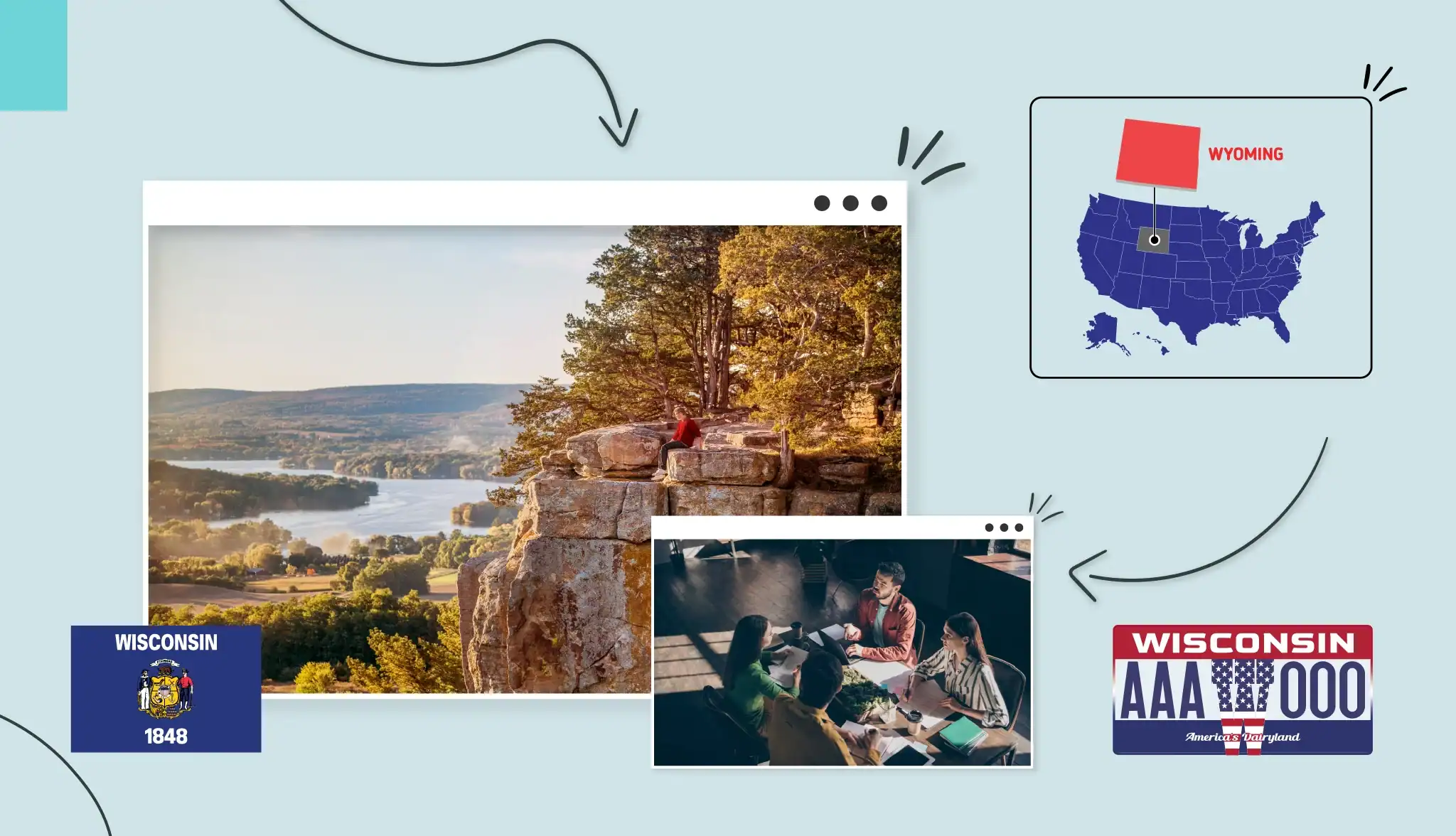 Small business owners sitting around a table in Wisconsin