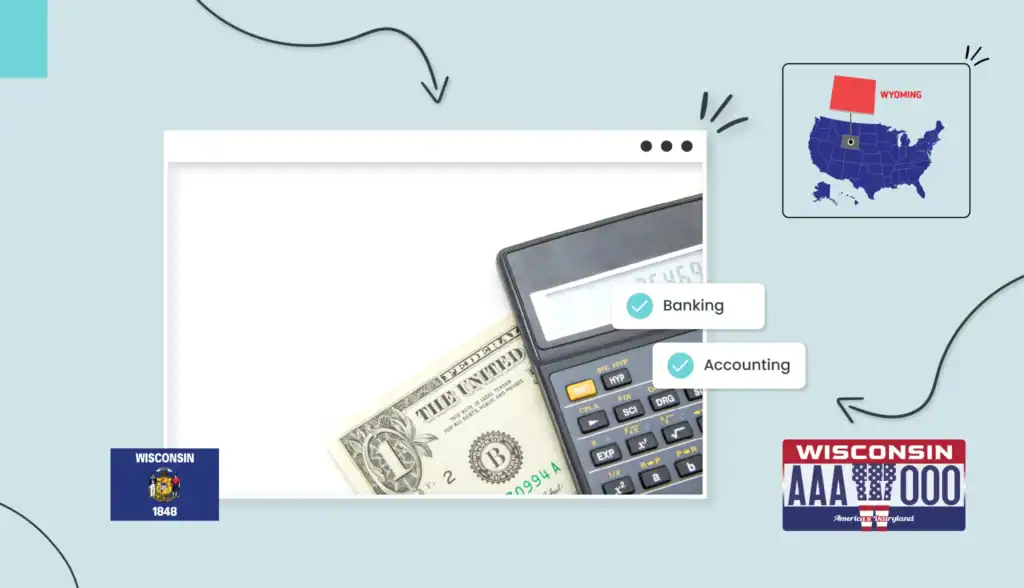 A calculator and US $1 bill in Wisconsin