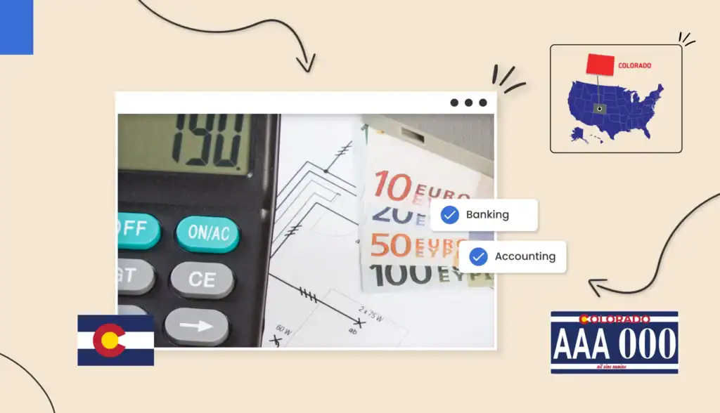 A calculator next to a small stack of euros in Colorado