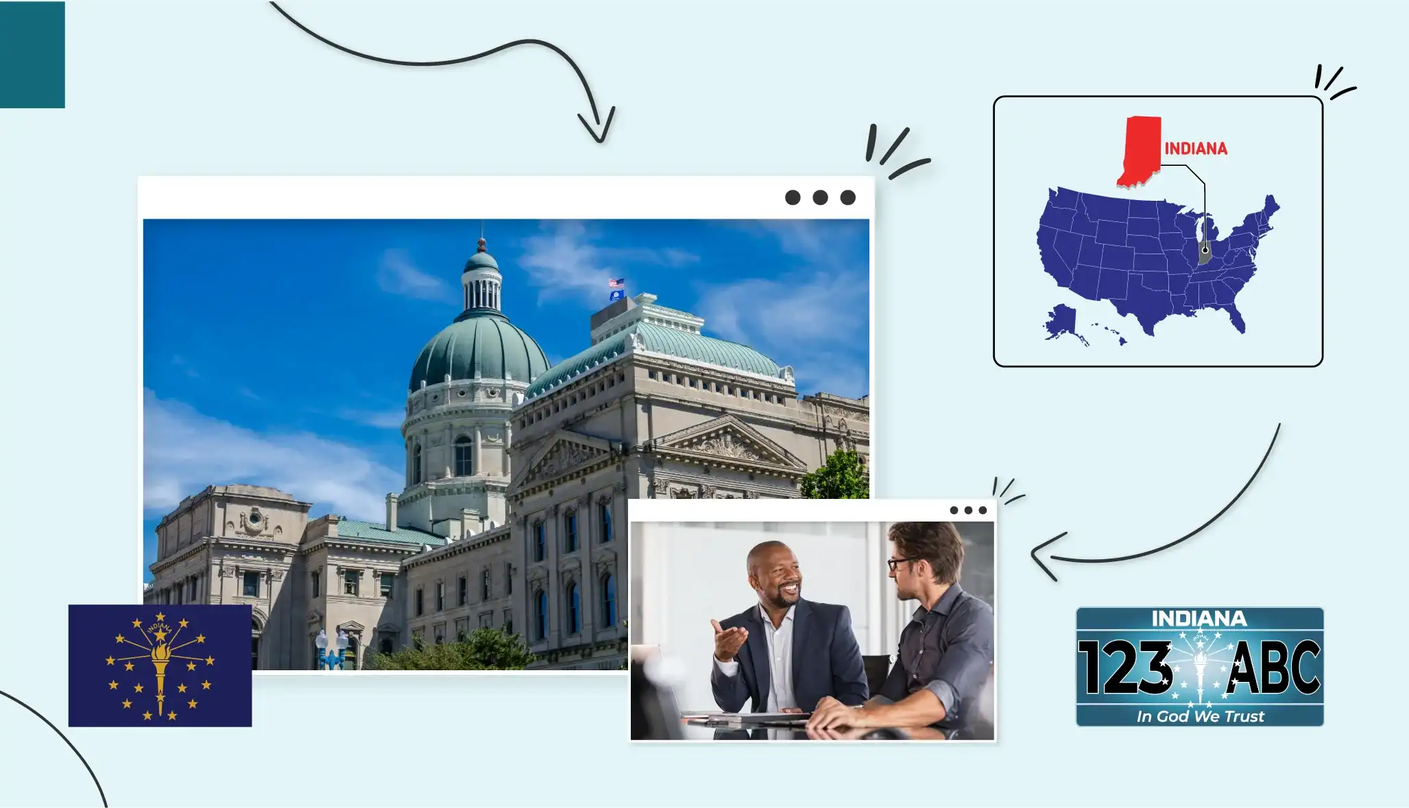 Two small business owners talking in Indiana