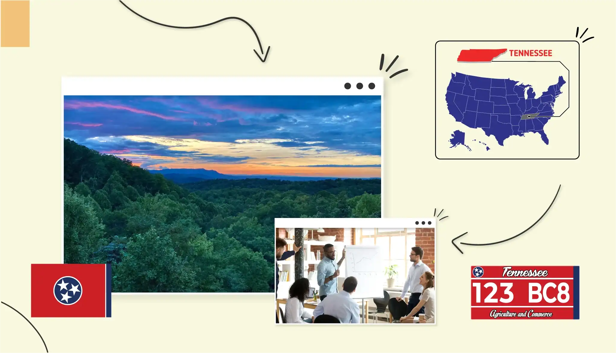 Small business owners looking at a presentation in Tennessee