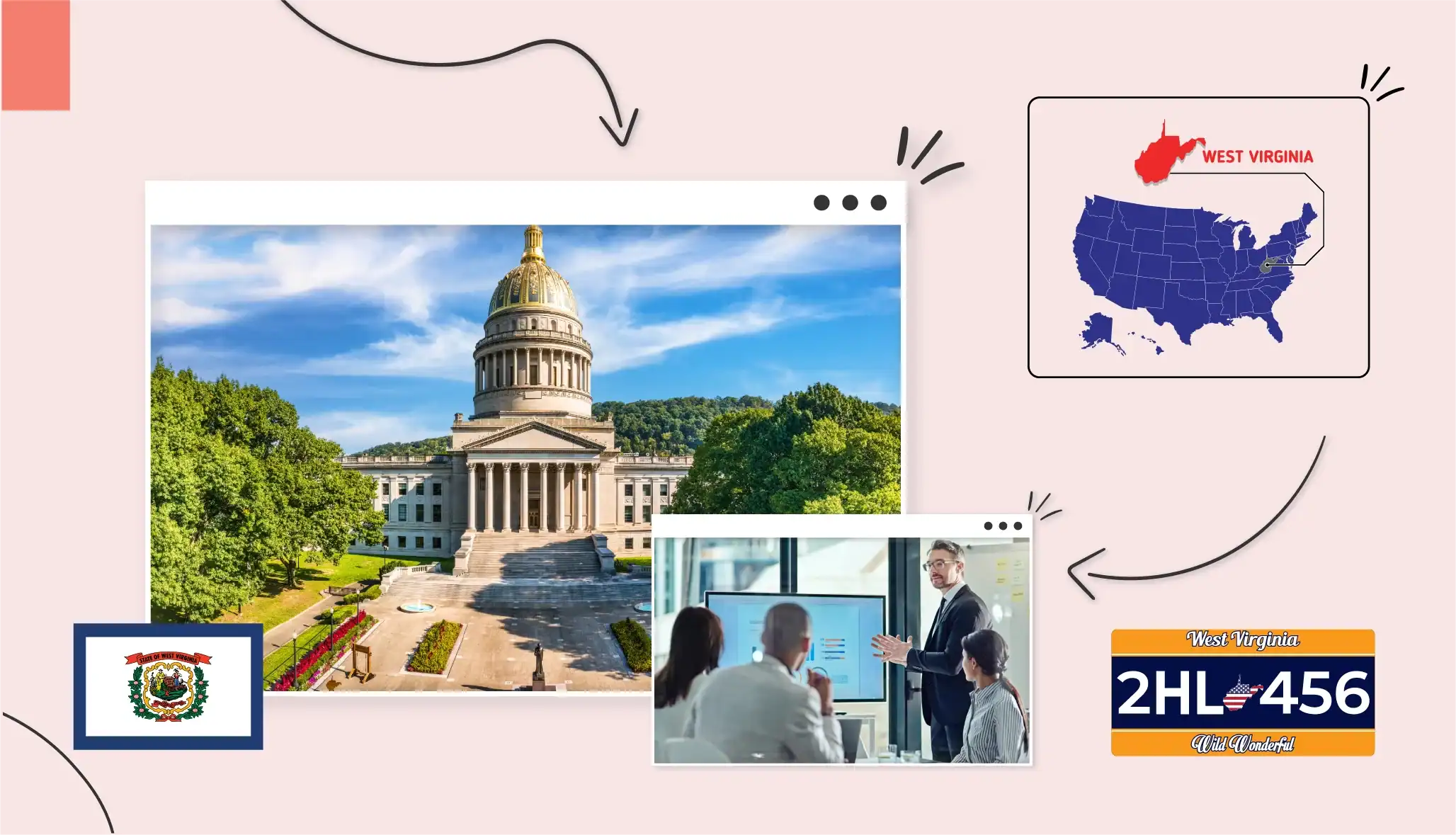 Small business owners in a meeting in West Virginia