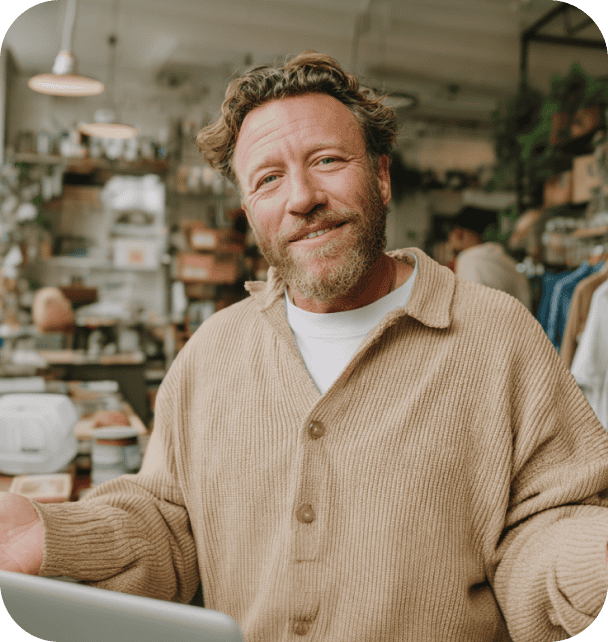 Business man smiling