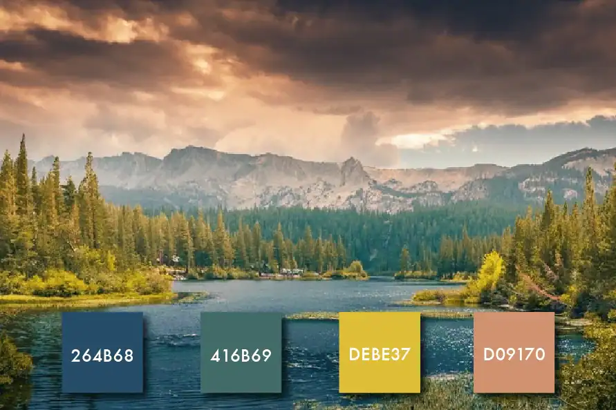 Green and blue color palette