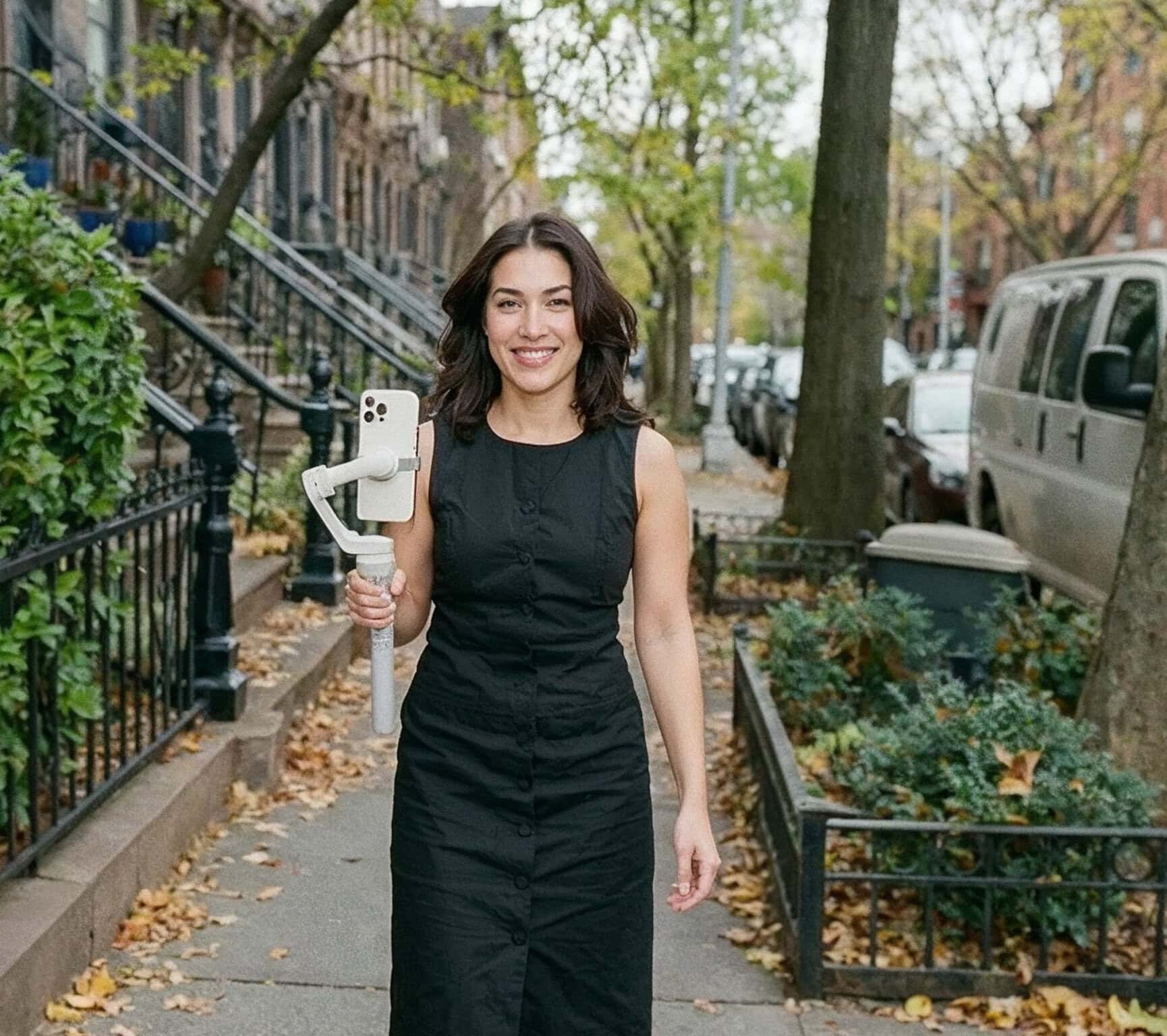 Business owner filming content