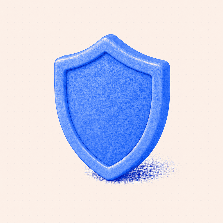 Illustration of a blue protective shield